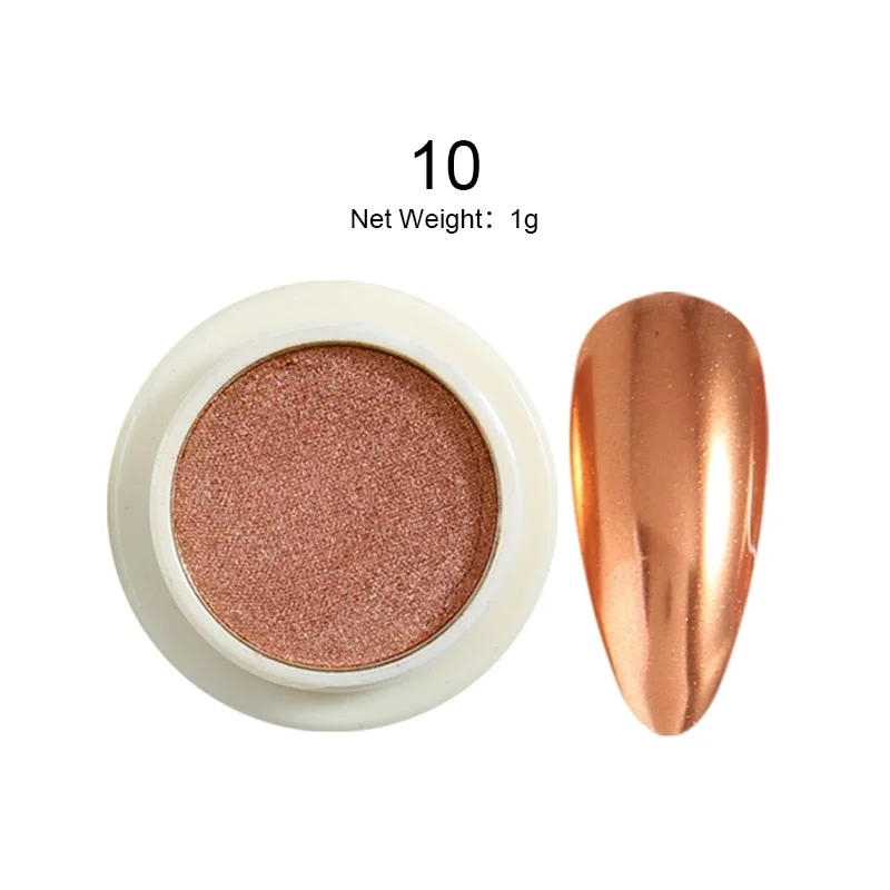 1 Box Solid Mirror Nail Glitters Powder Dust for Metal Nail Art Nail Powder Chrome Pigment DIY Nail Art Decorations