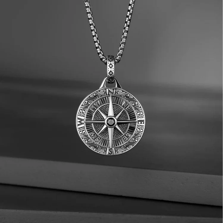 Coutureaura Compass With Center Black Necklace