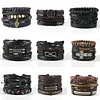 New European And American Retro Style Life Tree 8-Shaped Cross Zinc Alloy Hand-Woven 4-Piece Men'S Bracelet by Inlyline