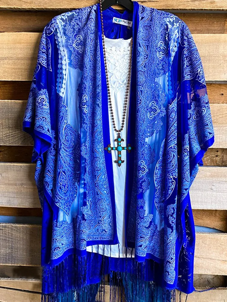 Oversized Casual Printed Kimono P175441003