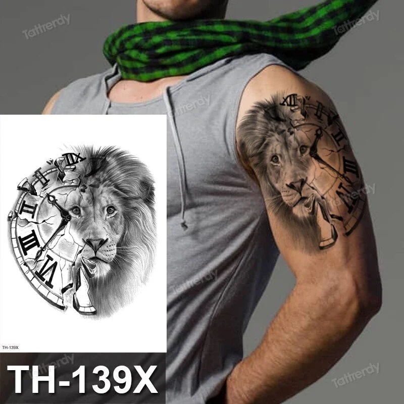 DIY Forest Design Waterproof Fake Temporary Tattoo Wolf Sexy Women Body Art Arm Tattoos Paper For Men Boys Girls Tatoo Large Big