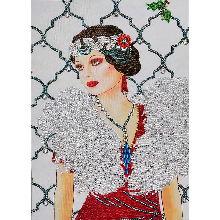 Noble Lady - Partial Special Shaped Drill Diamond Painting - 30x40cm(Canvas)