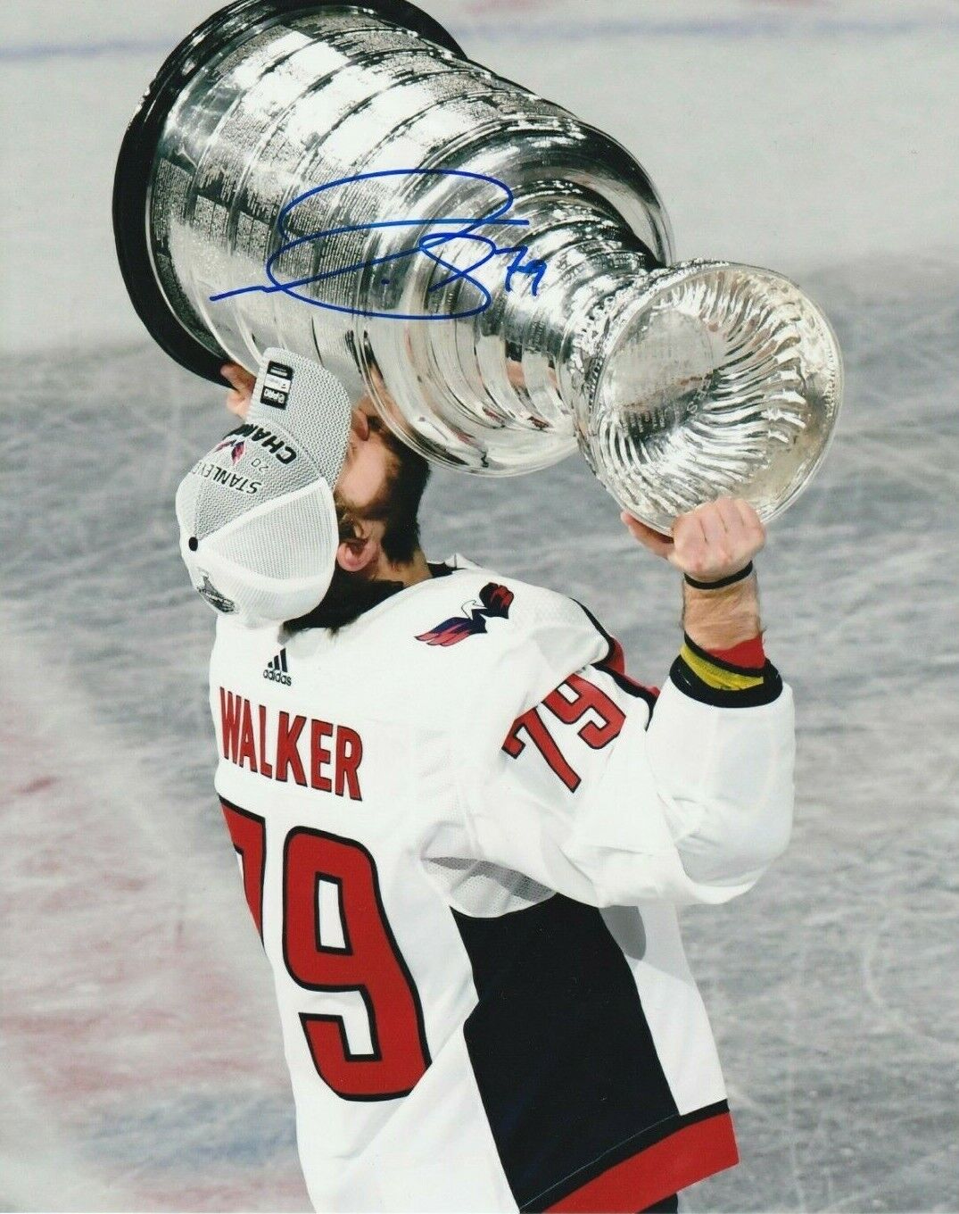 NATHAN WALKER autographed SIGNED WASHINGTON CAPITALS 8X10 Photo Poster painting w/ STANLEY CUP