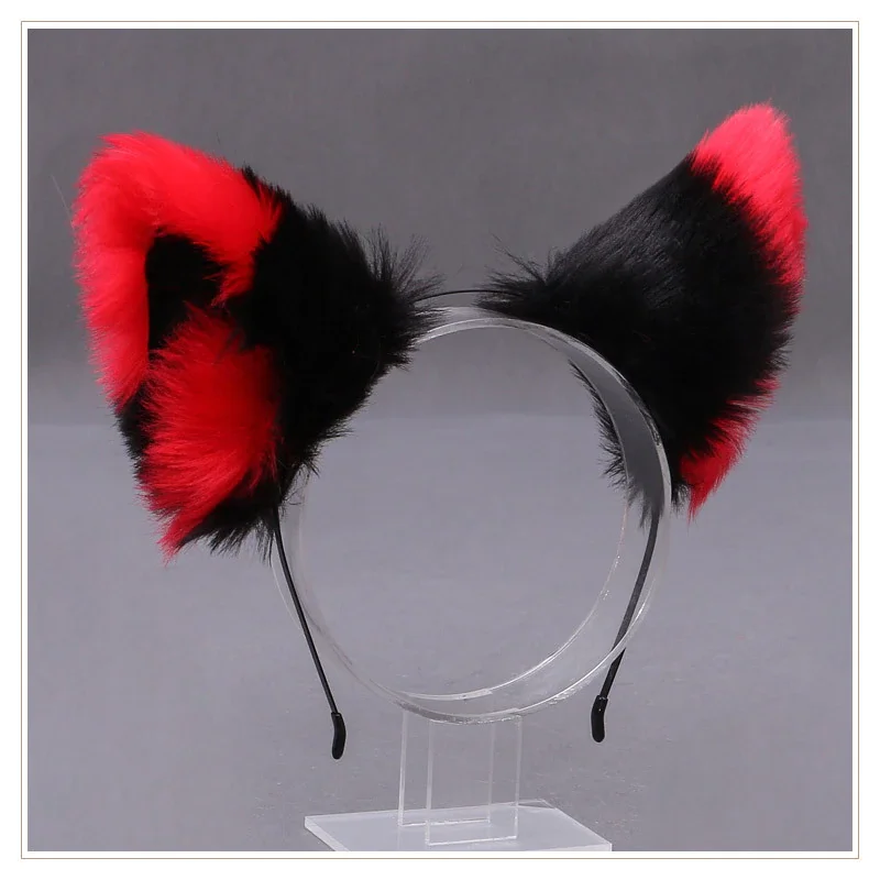 Billionm OJBK Fox Ear Headband Anime Cosplay Beast Ear Wolf Ears Girls Kawaii Handmade Plush Animals Hair Hoop Cute Cat Hair Accessories