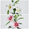 2 Heads Soft Touch Large 18cm Lily Artificial Flower Bouquet Decor