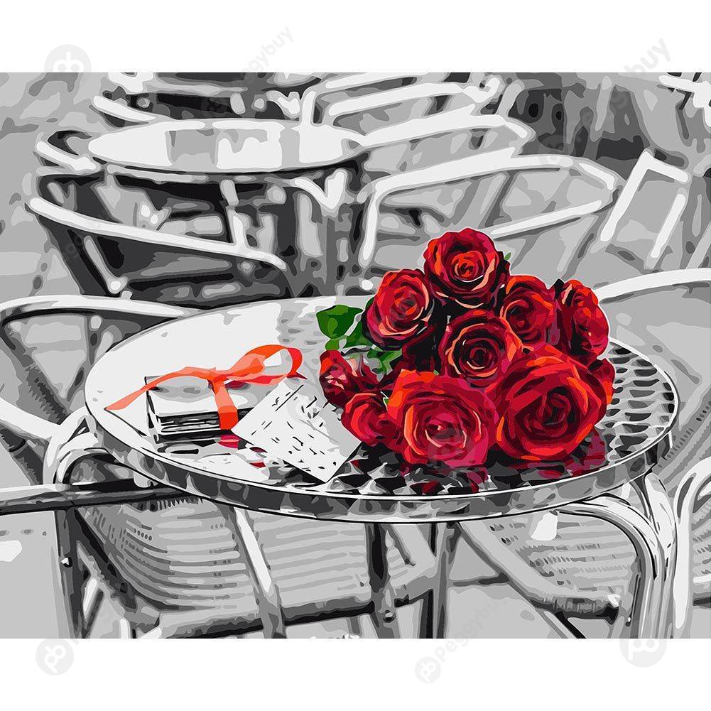 

40*50CM Paint By Numbers-Rose Table, 501 Original
