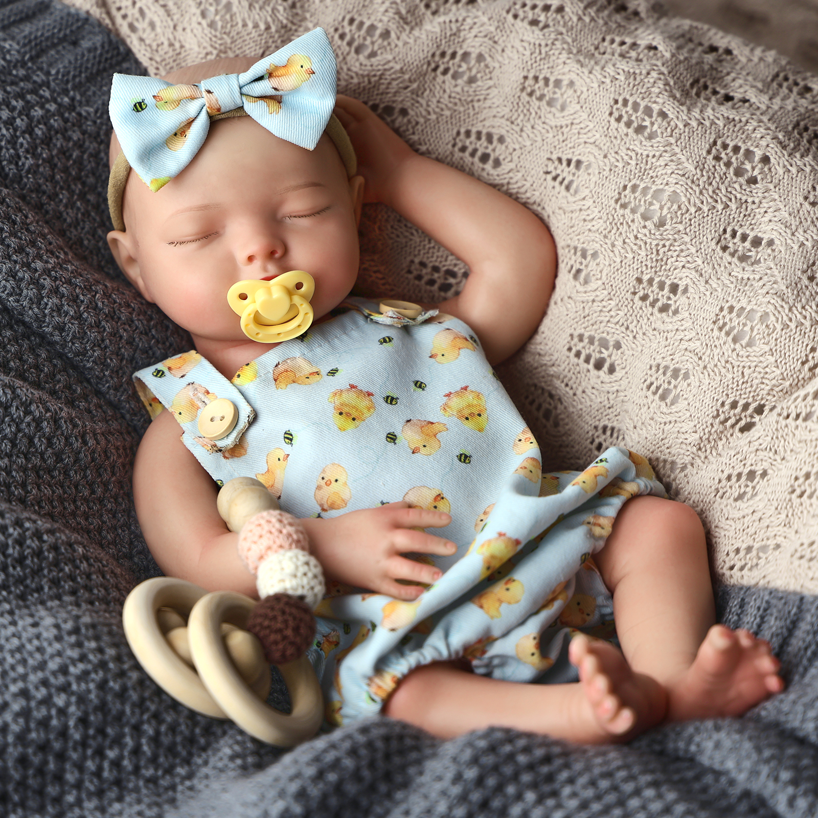 Babeside Tero 16' Realistic Silicone Sleeping Baby Newborn Girl Building Lovely Memories