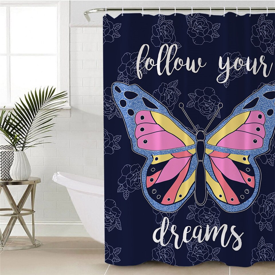 

Flying Butterflies - Print Shower Curtain, 180*180cm, 501 Original