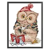 >SALE<Embroidery Eco-cotton Thread 14CT Printed Learning Owl Cross Stitch 22x30cm