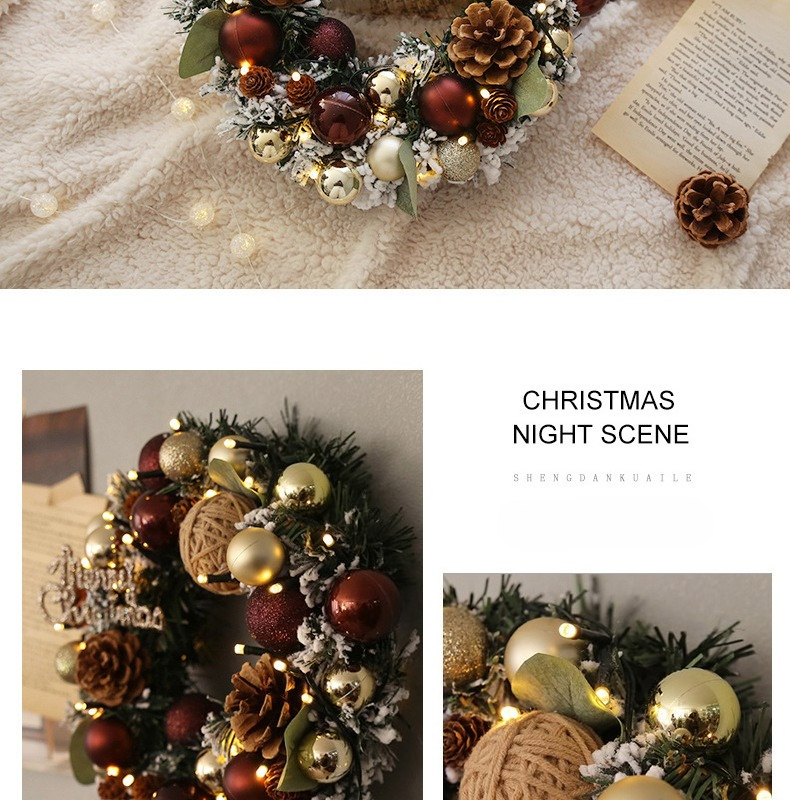 Tegooe Deluxe Faux Pine Christmas Wreath Collection - Door Wall Decor