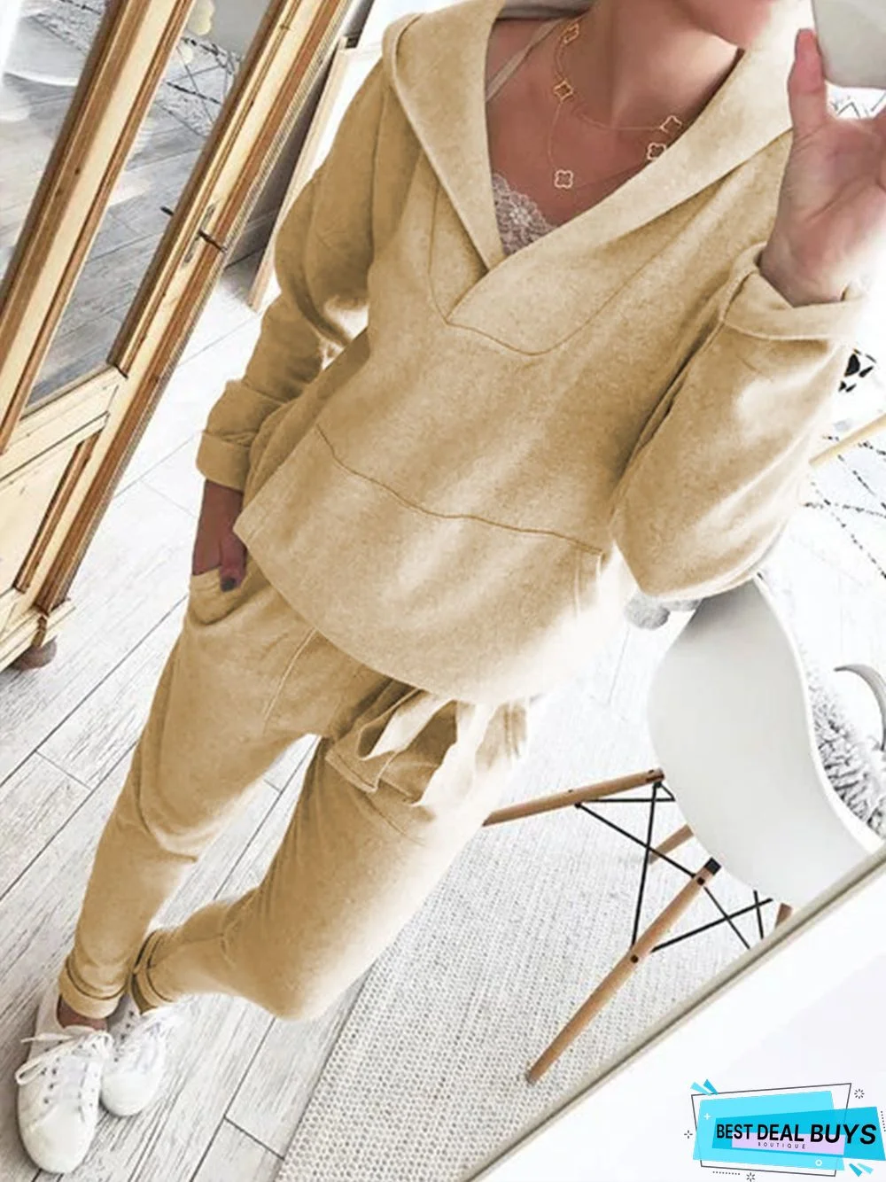 Hoodie Knitted Two Pieces Pants Set Two-Piece Set