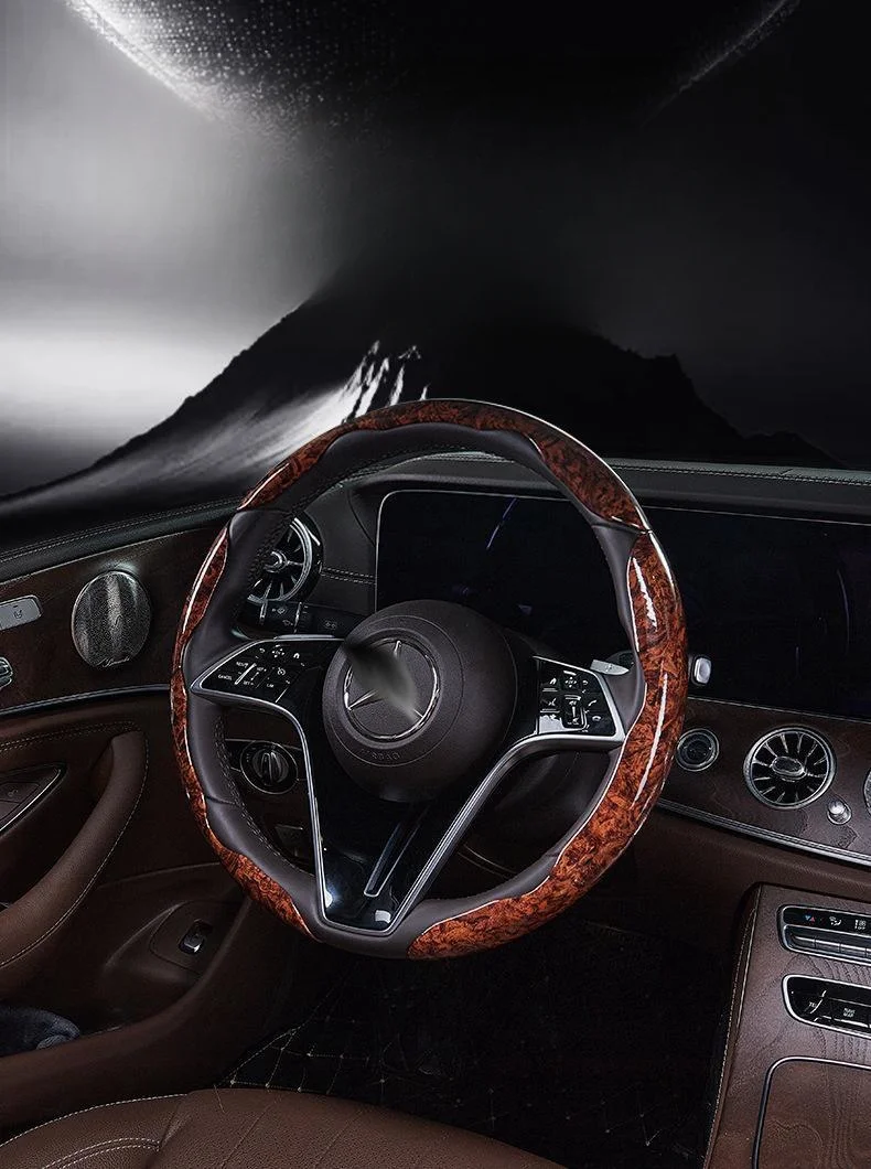 Car Peach Wood Steering Wheel Cover (2PCS)