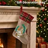 DIY Diamond Painting Christmas Stockings Hanging Ornaments Large Capacity Xmas Socks Pendant Wear Resist Candy Gift Storage Bags for Family Christmas Holiday Party Decoration (Bright candle)