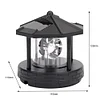 Solar Power LED Light Rotating Lighthouse Landscape Lamp Garden Decoration