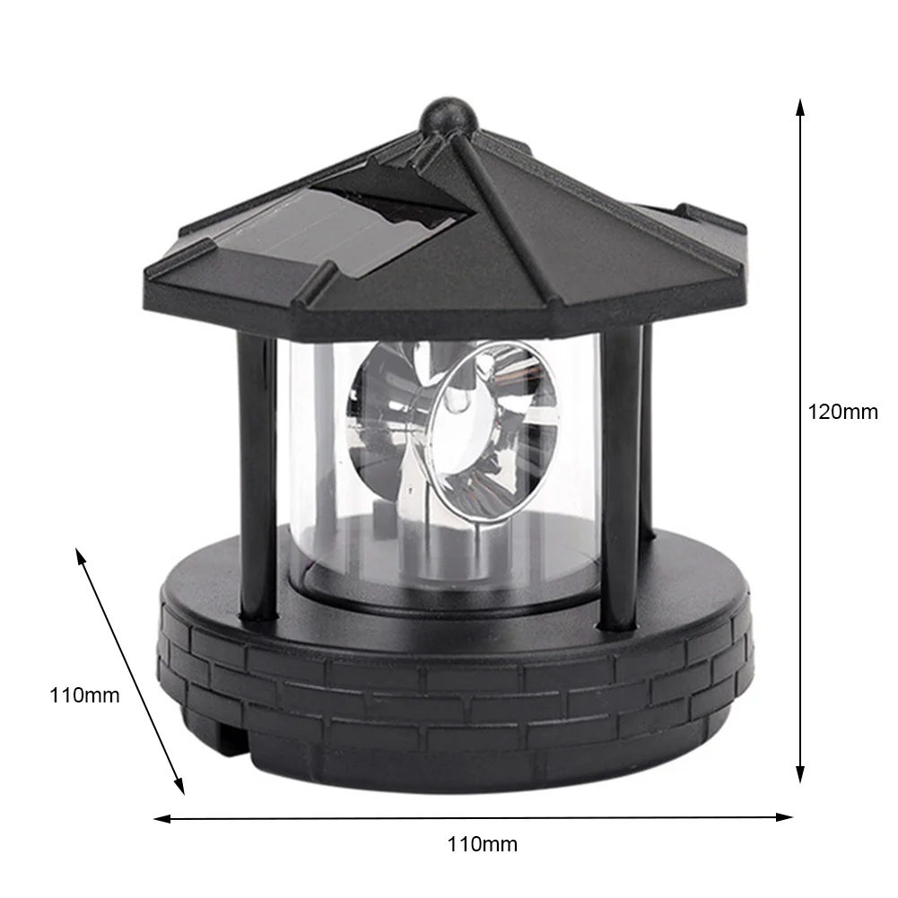 Solar LED Light Rotating Lighthouse Landscape Lamp Garden Decoration (A)