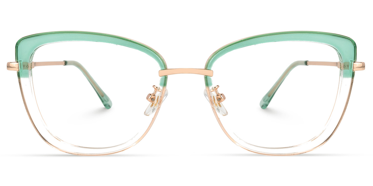 Leah GrÃ¼n Kristall Cateye Brille GrÃ¼n