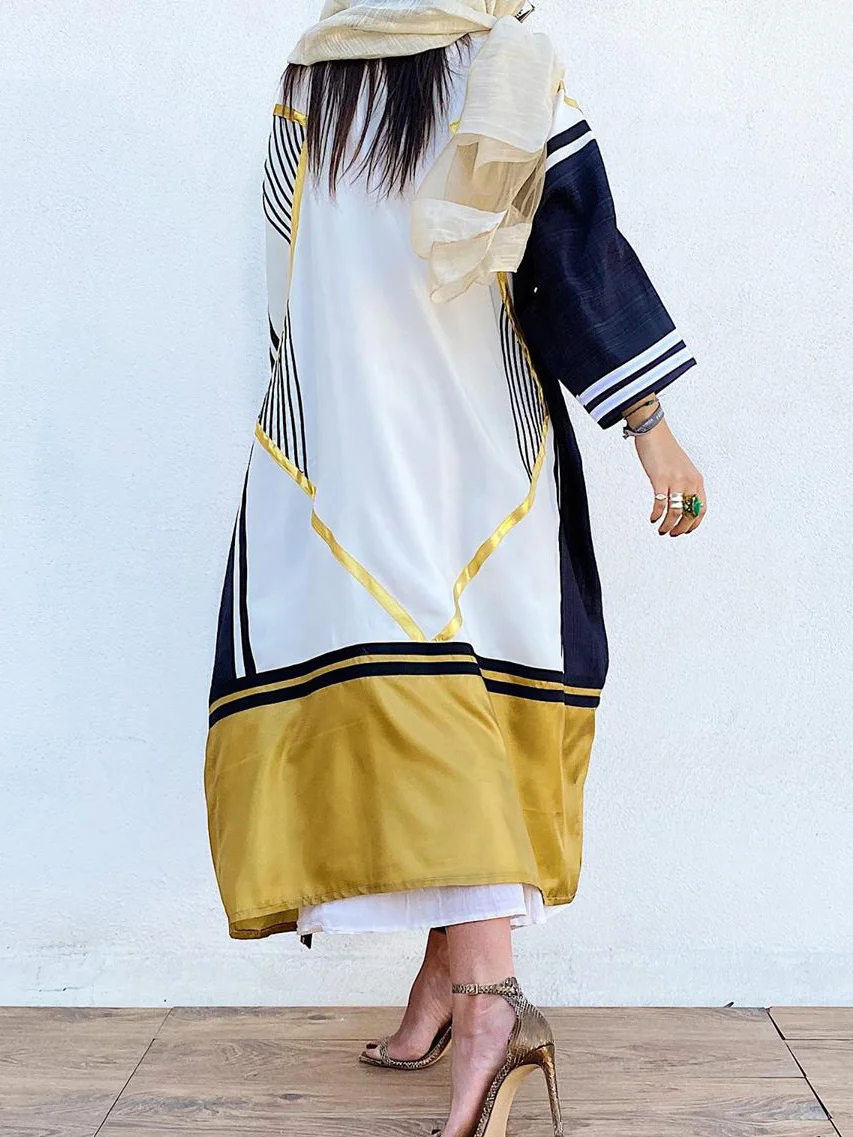 Stylish Color Block Robe Dress-inspireuse