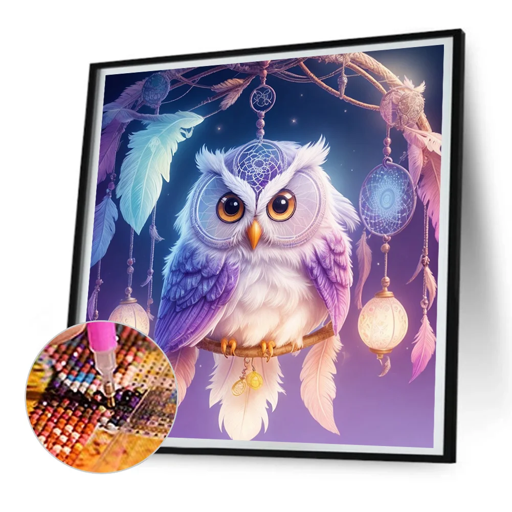 Diamond Painting - Full Round Drill - Owl Dream Net(Canvas|30*30cm)