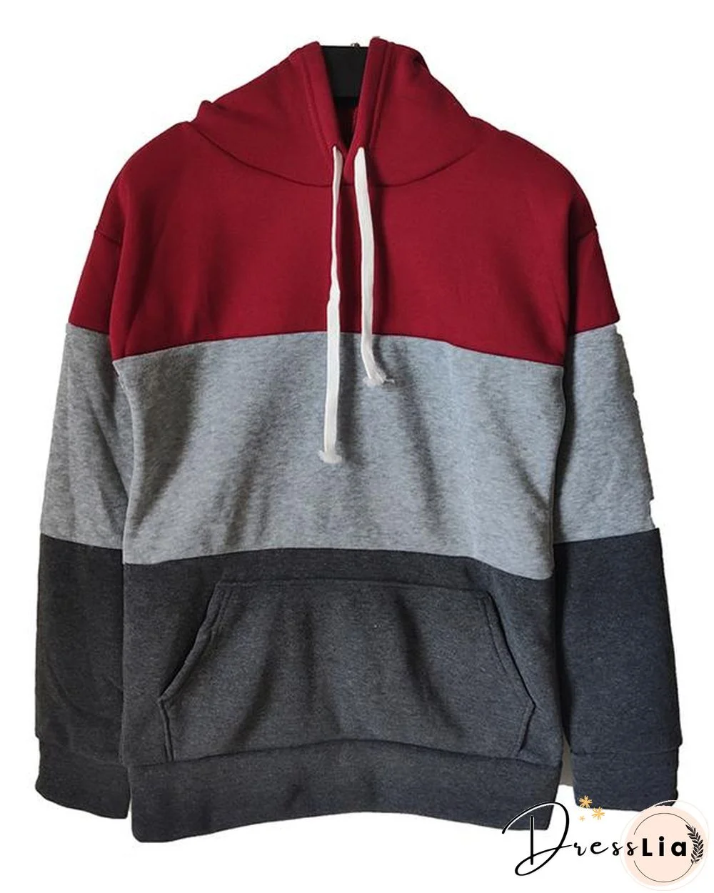 Color Block Long Sleeves Hoodie