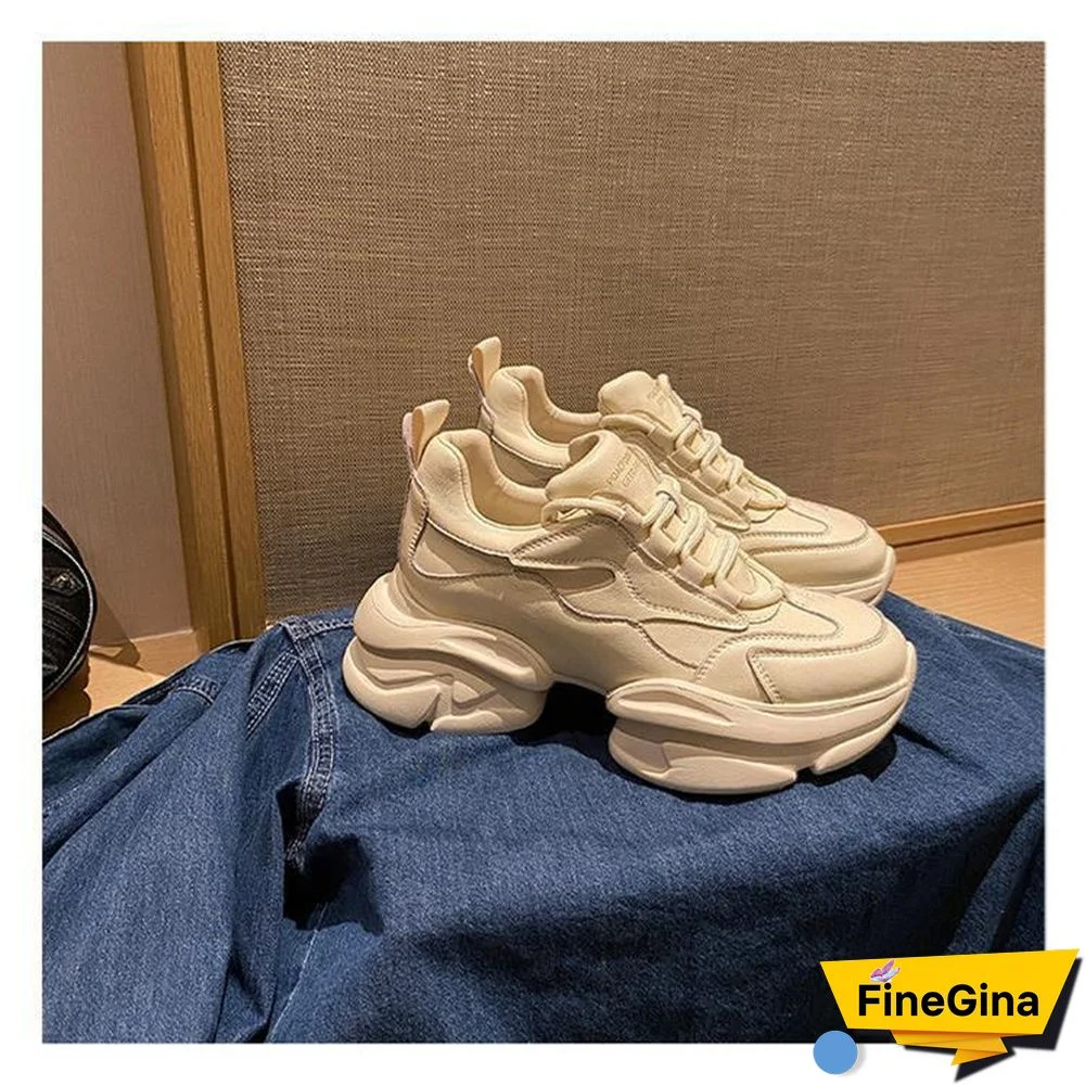 Women's Casual Solid Color Round Toe Flat Heel Sneakers