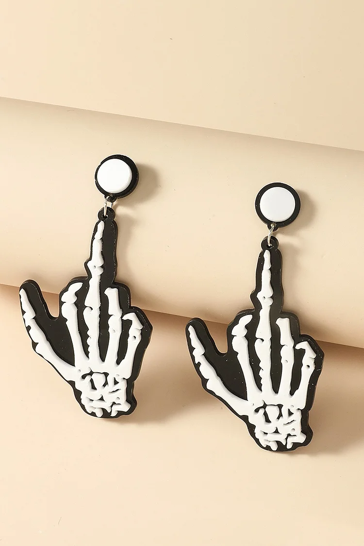 Halloween Costumes Black Spider Ghost Skull Earrings 2024 - Xpluswear