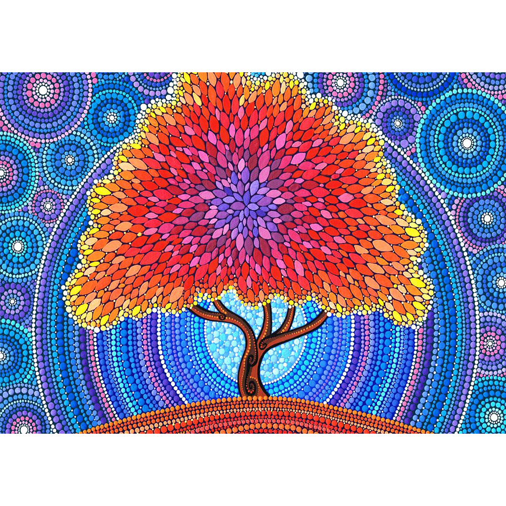 Tree 40*30cm(canvas) full beautiful special shaped drill diamond painting