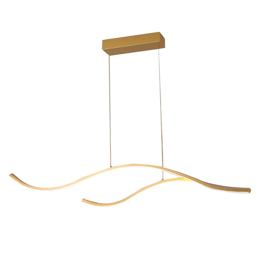 Contemporary Waves Shaped Island Chandelier Dining Room