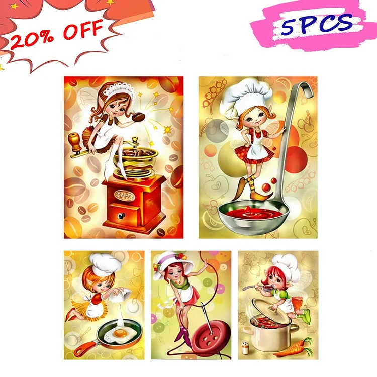 Cooking Girl 30*40CM (Canvas) Full Round Drill Diamond Painting gbfke