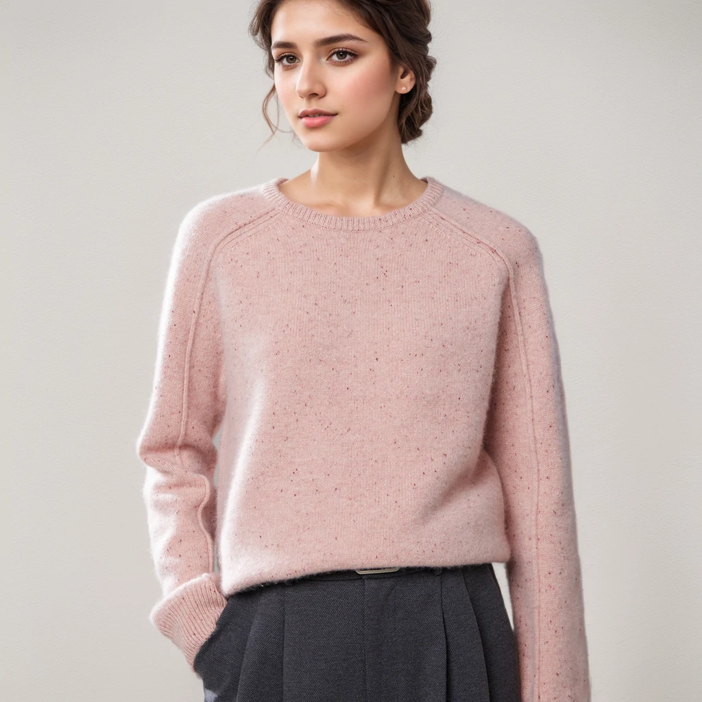 Pull en cachemire pour femme, ample, chaud, confortable, épais, idée de fil- SOIE PLUS