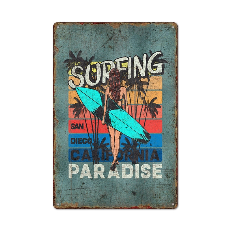 Beach Artistic Letter Landscape Iron Mural Wall Art