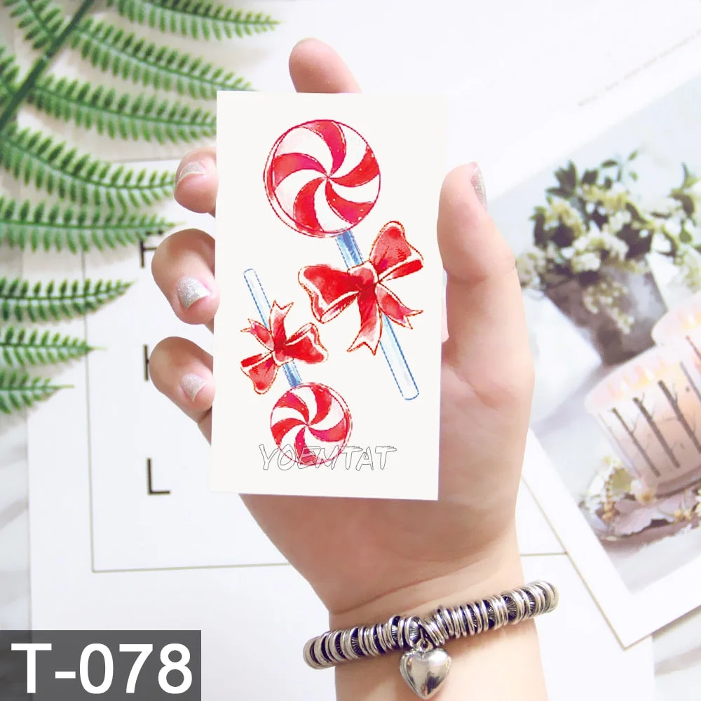 Waterproof Temporary Tattoo Sticker Cute Watercolor Cartoon Design Children Lamp Water Transfer Tatto Marine Man Girl Fake Tatoo