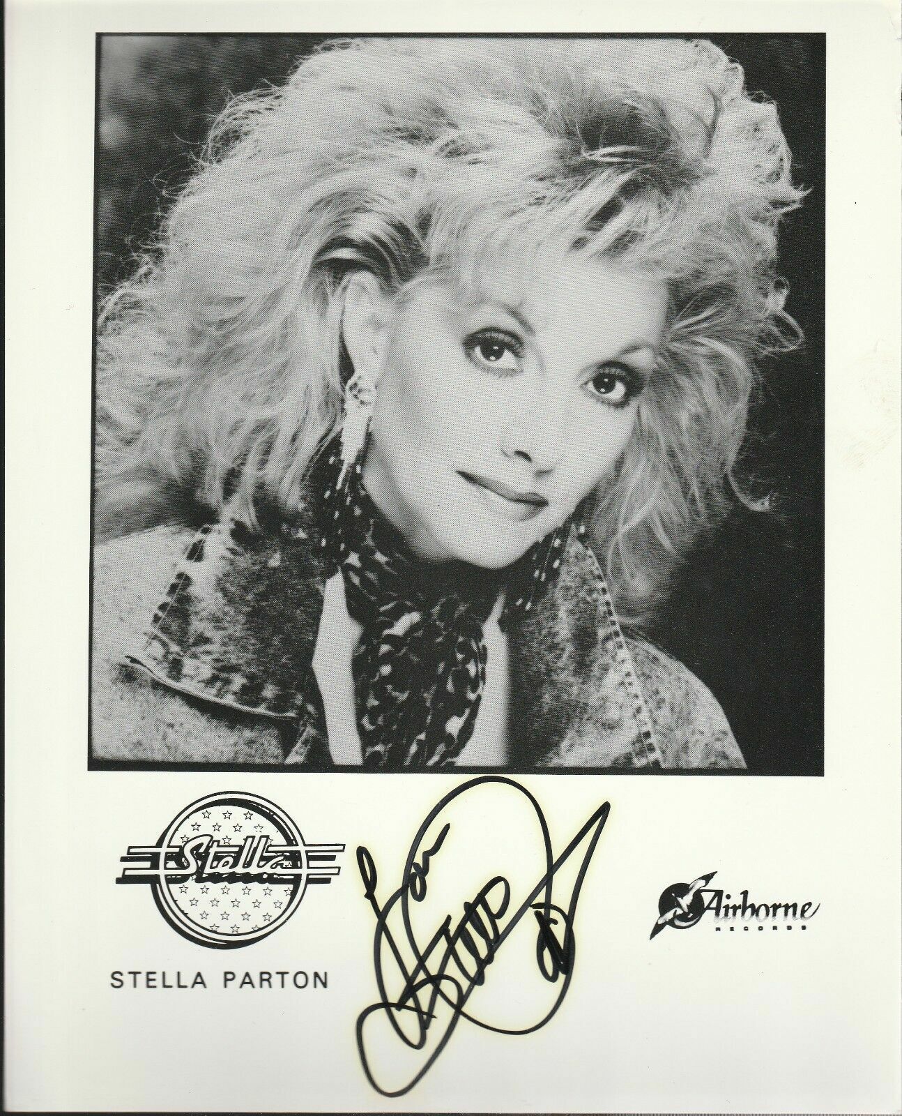 STELLA PARTON SISTER OF DOLLY SIGNED Photo Poster painting (8X10) BLACK & WHITE B530 WN WITH COA