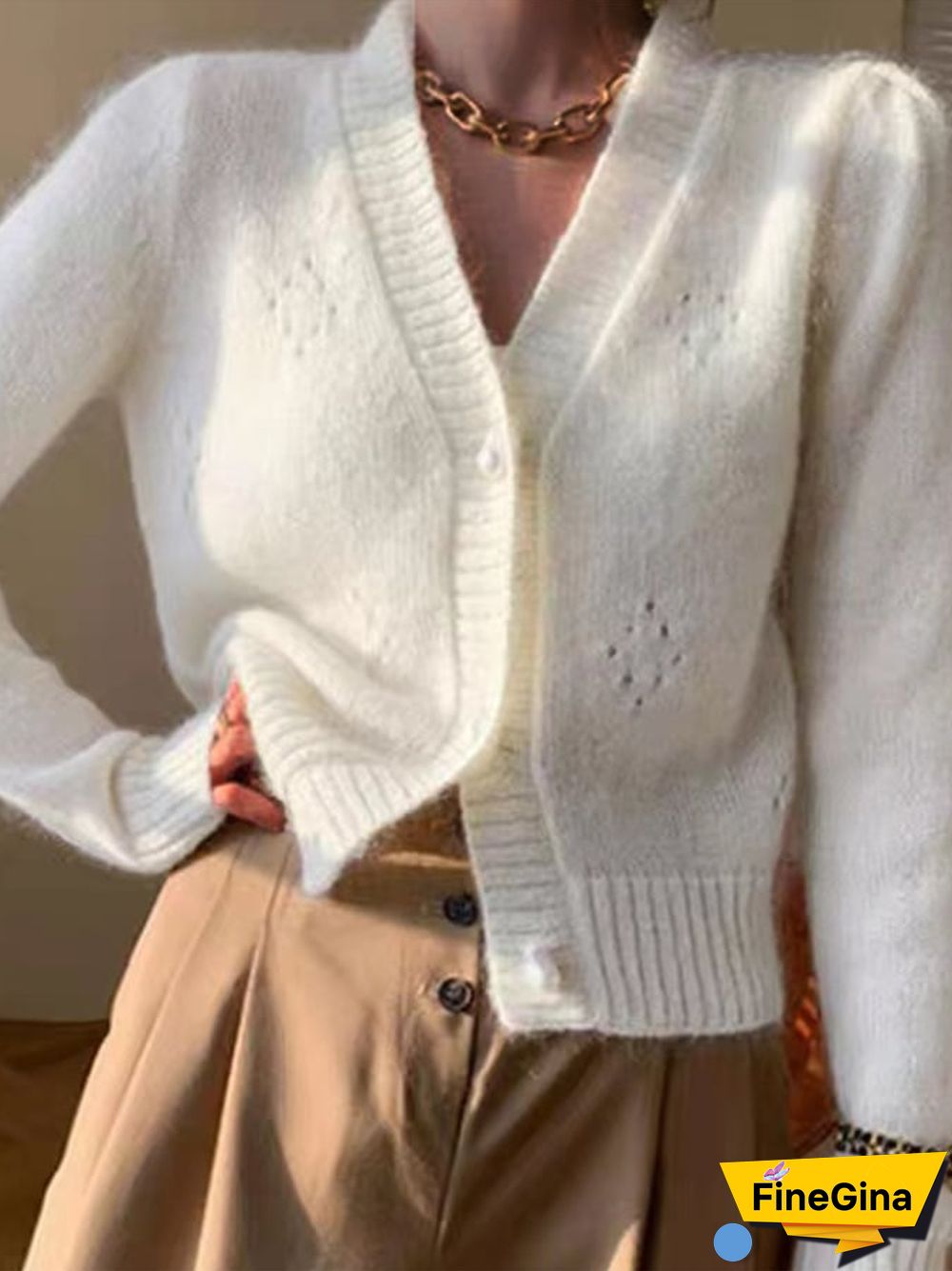 Women's Mohair Elegant Vintage Button Front Cardigan Sweater Coat