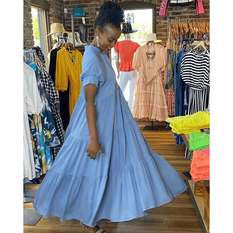 Tiered Midi Dress - Buy 2 Free Shipping