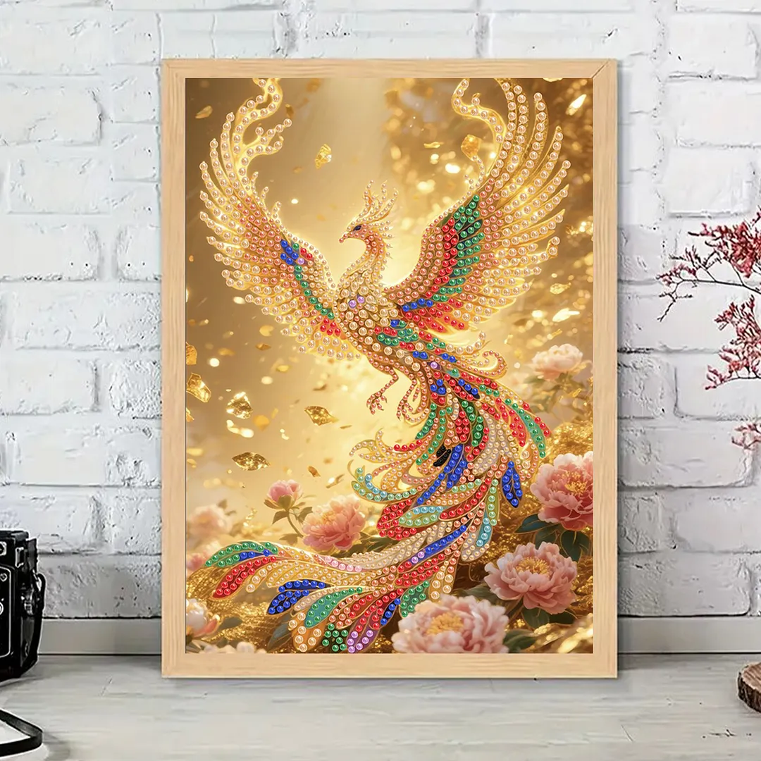 Pearl Painting Kit for Adults Golden Phoenix 11.81x15.75in