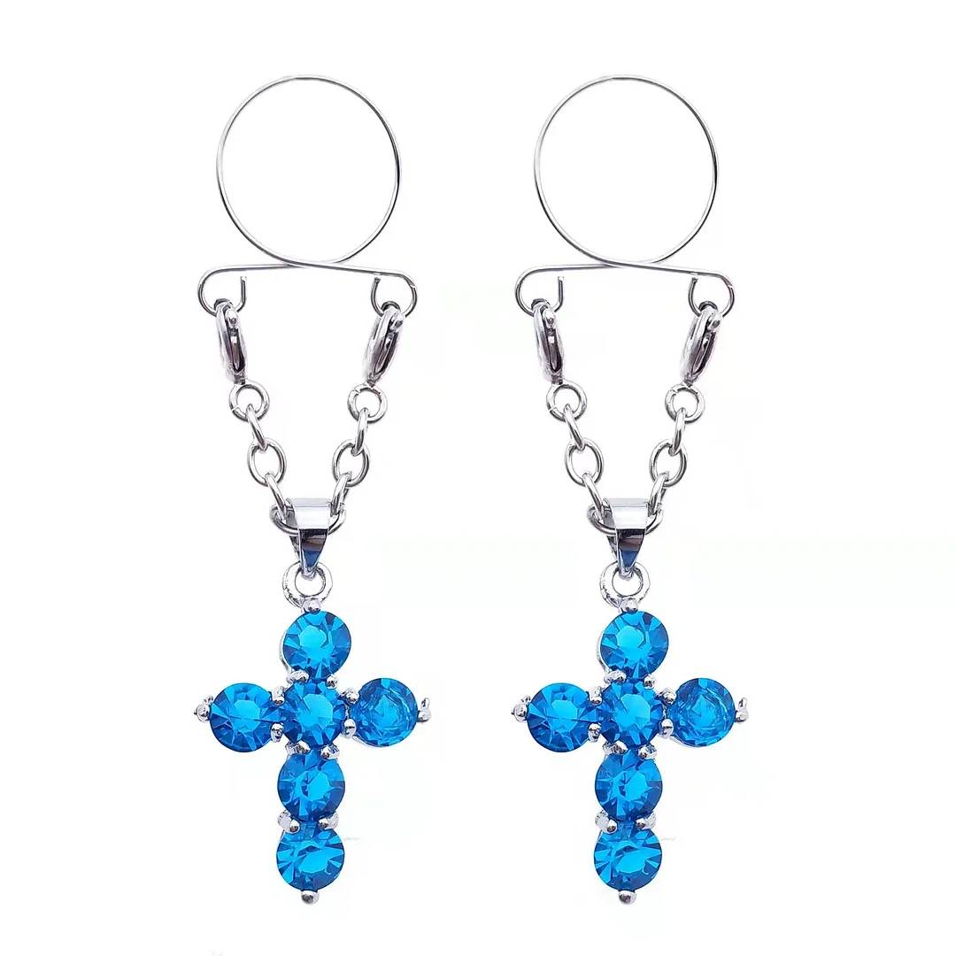 BLUE CROSS FAKE NIPPLE RING