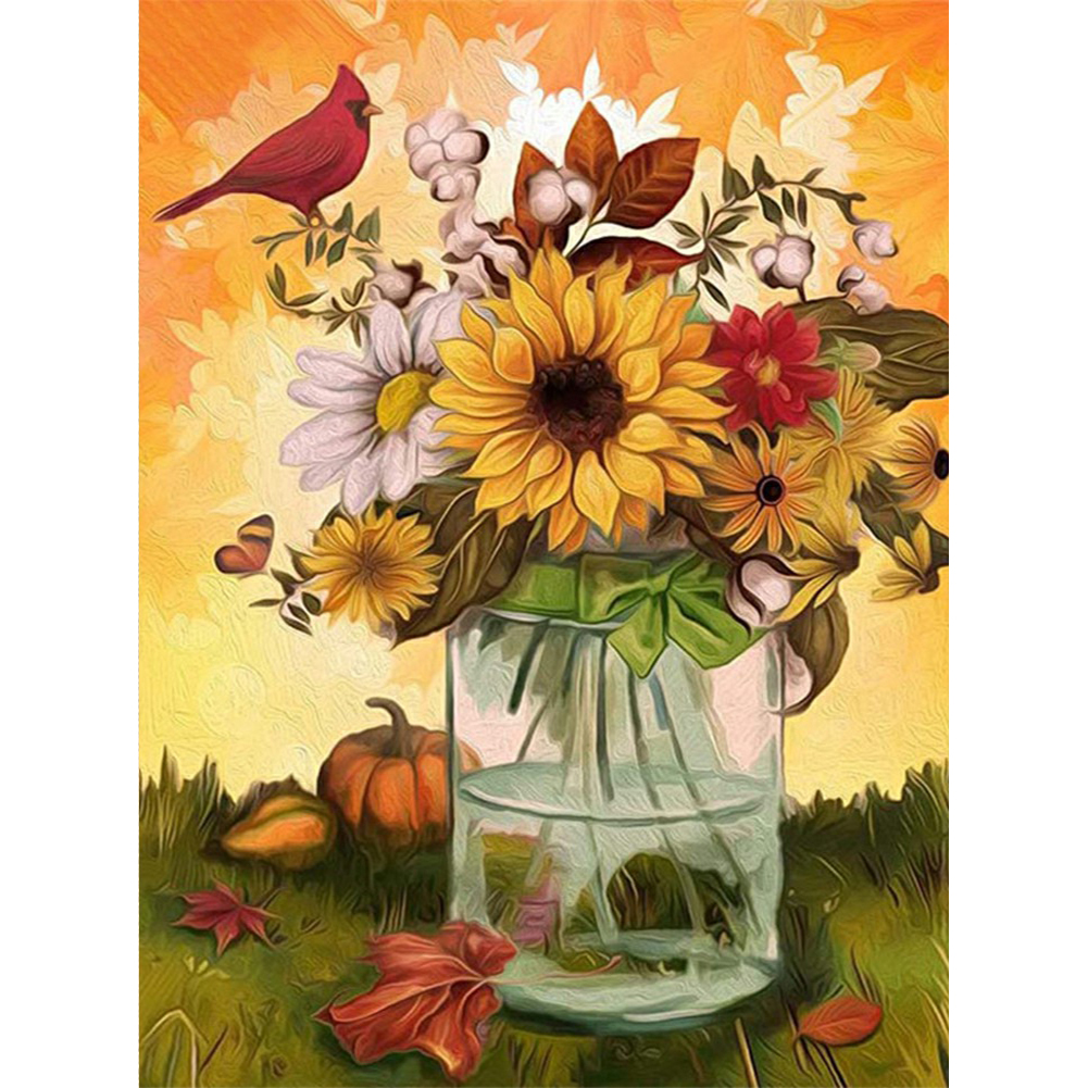 

Vase Bird - Square Drill Diamond Painting - 30*40CM, 501 Original