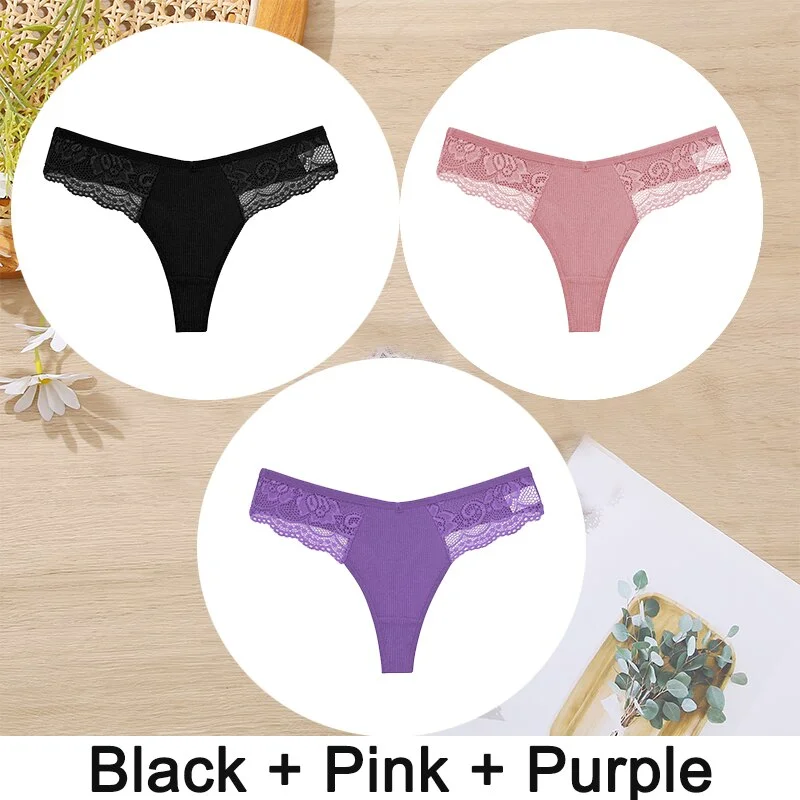 Billionm Cotton Panties for Women Sexy Lace Underwear G-String Underpants Female Perspective Hollow out Soft Intimate Lingerie