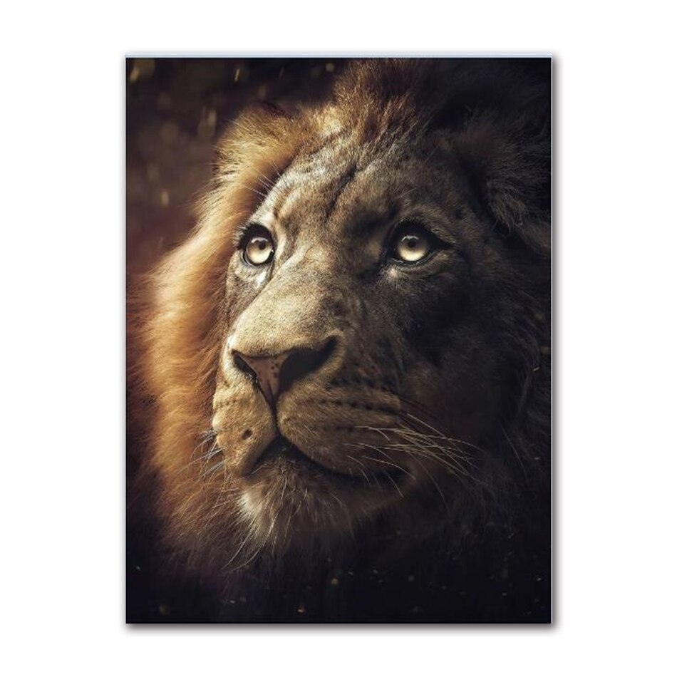 Nordic Style Cute Animal Lion Tiger Leopard Poster Sofa Bedroom Corridor Home Background Wall Decoration Painting Core