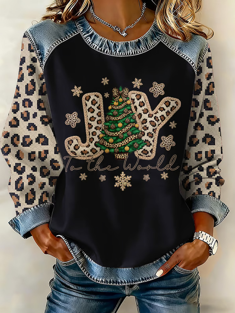 Women's Casual Christmas Print Sweatshirt wearshes
