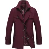 Men's Double Collar Cotton Thick Woolen Coat