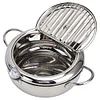 LAST DAY 49% OFF -Stainless Steel Frying Pot with Thermometer and Oil Drip Drainer Rack