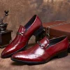 Mens Leather Dress Loafers Shoes For Wedding 
