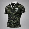 Men's Vintage Skull Print Casual Top by Inlyline