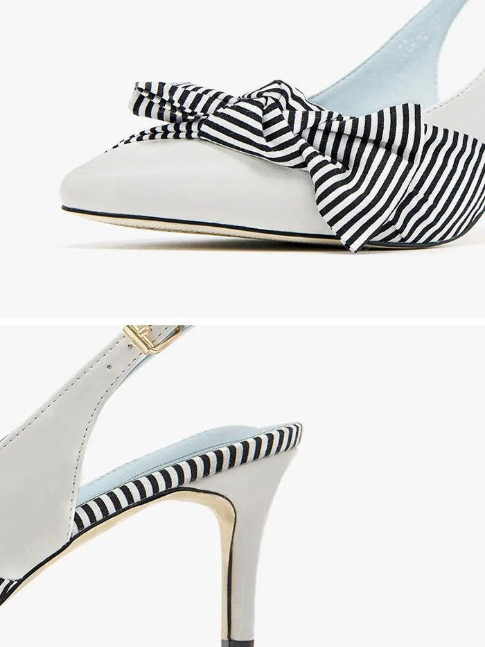 Fashion empty shallow mouth women's stiletto pointed bow high heels