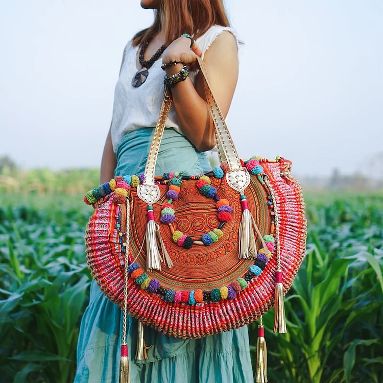 One of A Kind Hmong Embroidered Shoulder Bag