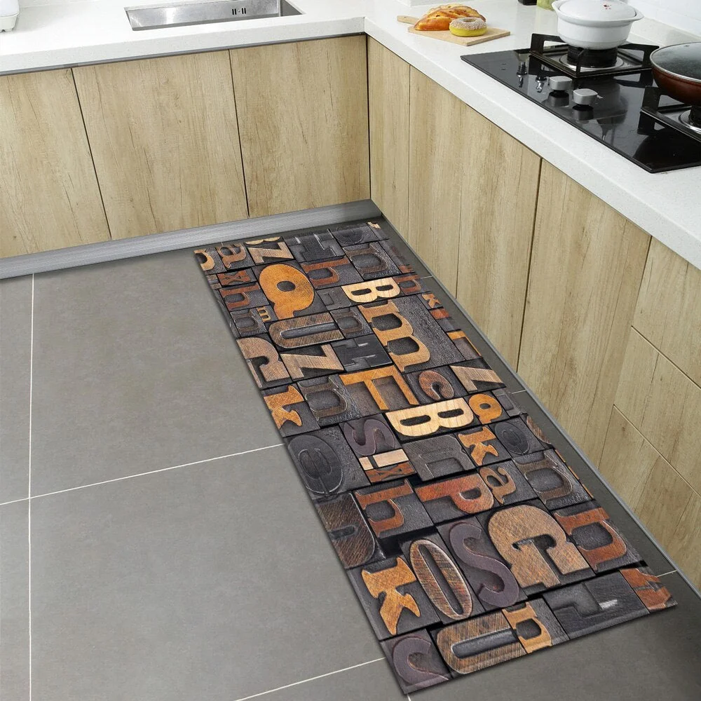 Nordic Kitchen Floor Mat Home Entrance Doormat Bedroom Living Room Decoration Long Carpet Hallway Balcony Bathroom Anti-Slip Rug
