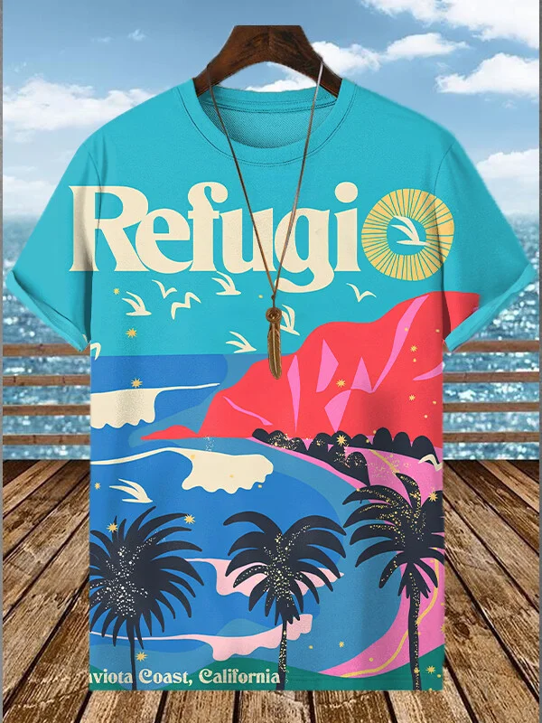 Men's Refugio California Coast Holiday Scenery Print T-Shirt