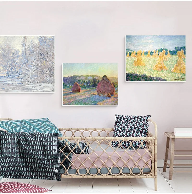 Famous Claude Monet Canvas Painting  and prints Fashion Modern Wall art pictures For Living room bedroom dinning room cafe
