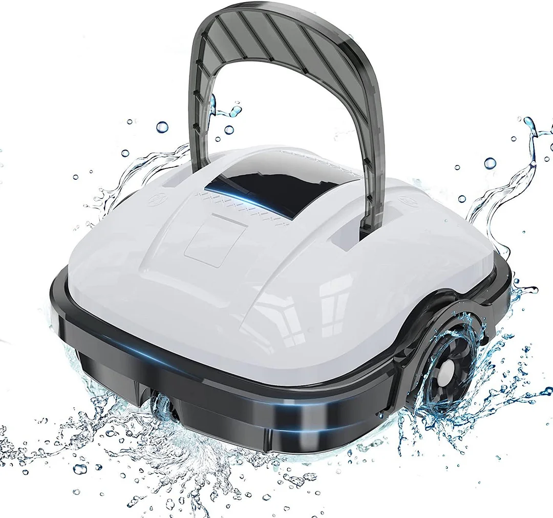  Cordless Robotic Pool Cleaner, Automatic Pool Vacuum, IPX8 Waterproof, Dual-Motor, 180μm Fine Filter, Ideal for Above Ground Pool and Flat Bottom In Ground Pool Up to 525 Sq.Ft, 